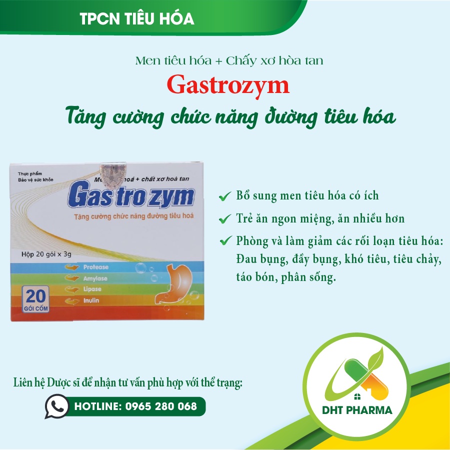 Bổ sung men tiêu hóa và chất xơ hòa tan Gastrozym
