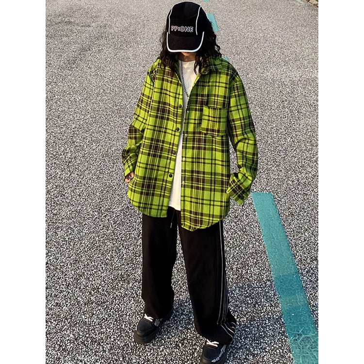 Áo Sơ Mi Cổ Bẻ Form Rộng Họa Tiết Sọc Theo Phong Cách Retro Dễ Phối Đồ