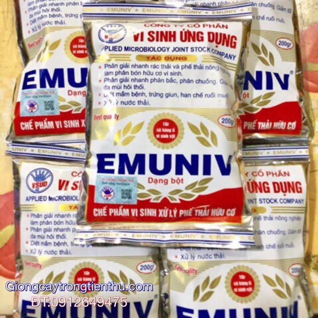 COMBO-10 GÓI (2kg)CHẾ PHẨM VI SINH XỬ LÝ PHẾ THẢI HỮU CƠ EMUNIV