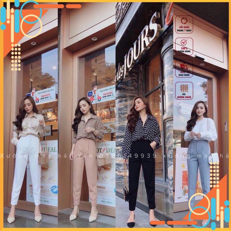 [Sale 50%] Quần tây nữ công sở chất đẹp khuy bọc