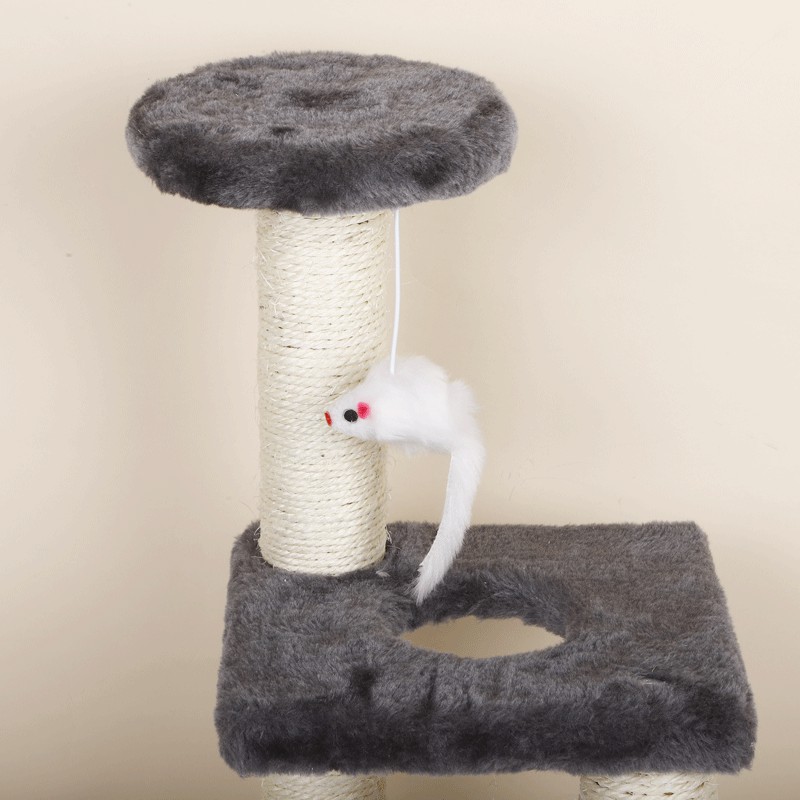 Cây Cào Móng 3 Tầng trụ cào móng (Cattree) Có Đệm Nằm Và Đồ Chơi Cho Mèo (CM3) TATA PET