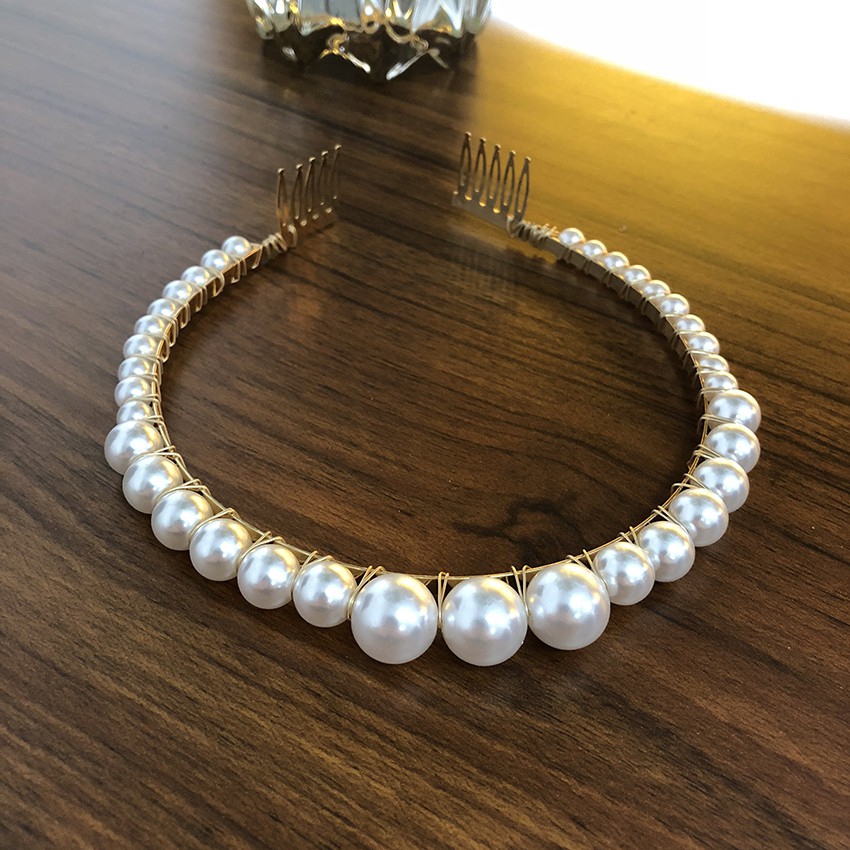 Băng đô đính ngọc trai giả thời trang thanh lịch