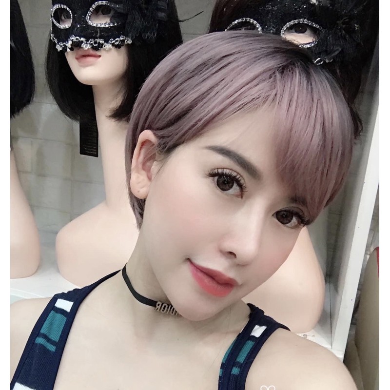 Tóc Giả Tomboy Nhuộm Chân Đen Cá Tính 1576