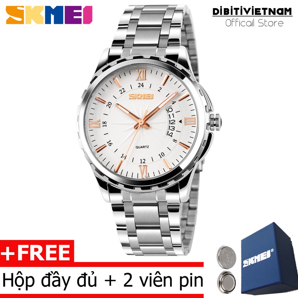 (Hộp Đầy Đủ) Đồng Hồ Nam Chống Nước Skmei 9069 Có Lịch Ngày Dây Thép Không Gỉ Cao Cấp + Pin Dự Phòng Cao Cấp | BigBuy360 - bigbuy360.vn