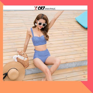 Bộ Đồ Bơi Đi Tắm Biển Nữ Bikini 2 Mảnh Caro sang chảnh 2169 SHOP CR7