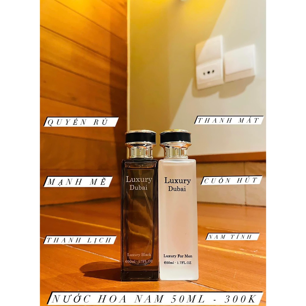 (Chính hãng) Lưu hương 10 tiếng . Nước hoa LUXURY DUBAI .Freeship toàn quốc . Nước hoa nam 50ml