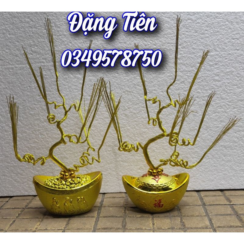 Gốc cây đồng tiền quấn sẵn - 10 nhánh (thỏi vàng+ thân kẽm)