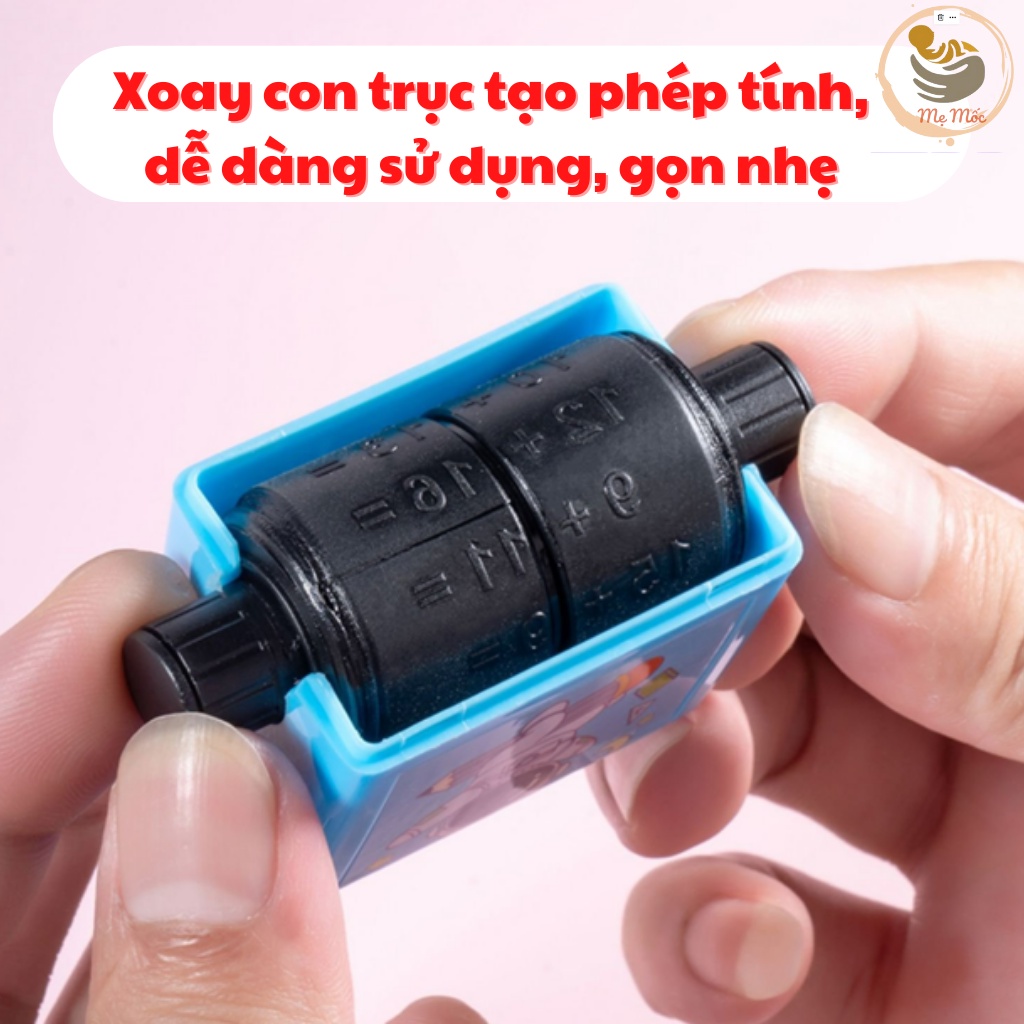 Đồ Chơi Con Lăn Phép Tính Mẹ Mốc Shop Cho Bé Học Toán Tặng Kèm Hộp Mực, Máy In Con Lăn Tạo Phép Tính Cho Bé Qc