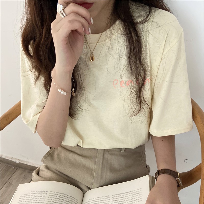 Áo thun nữ form rộng ulzzang in hình quả đào 💖 Áo Phông Nữ Tay Lỡ Hàn Quốc C44 - Maoshop