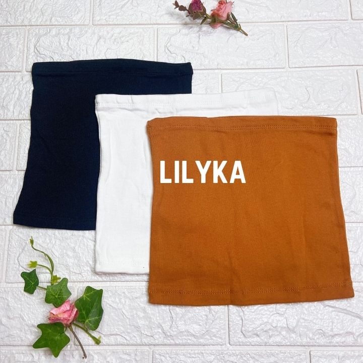 Áo quây ngực croptop trơn không dây ôm sát có thun ngang phía trên chống tụt lilyka AC01