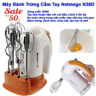 Máy Đánh Trứng Nhào Bột Cầm Tay Đa năng Netmego N38D-534 300W, Chất Lượng Tốt, Dễ Sử Dụng - Bh Uy Tín 1 Đổi 1