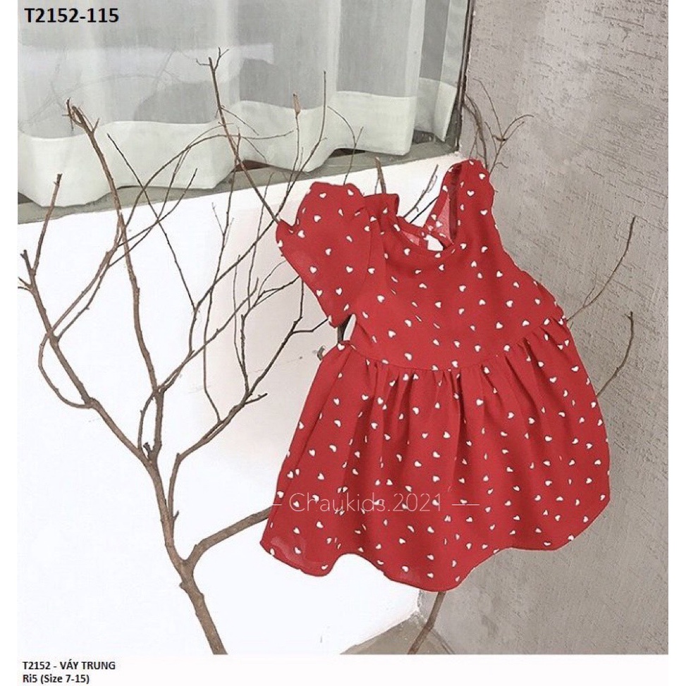 Váy đỏ chấm bi cho bé gái 6-16kg