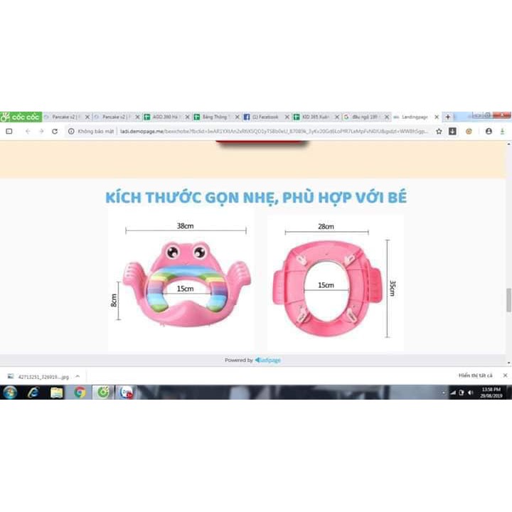 Bệ lót bồn cầu có tay vịn hình chú ếch