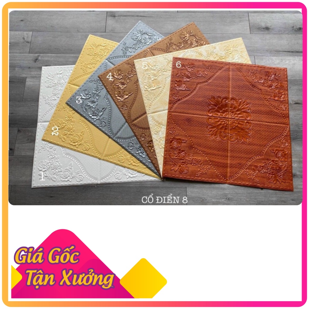 XỐP DÁN TƯỜNG 3D VÂN HOA HỒNG SANG TRỌNG - HÀNG LOẠI 1 KEO BÓC SẴN