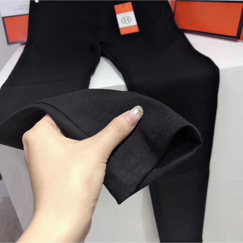 Quần legging nữ cạp cao nâng mông có khóa 2 khuy vải UMI siêu dày gen bụng dáng dài - Quần vải nữ đi học mặc làm công sở | BigBuy360 - bigbuy360.vn