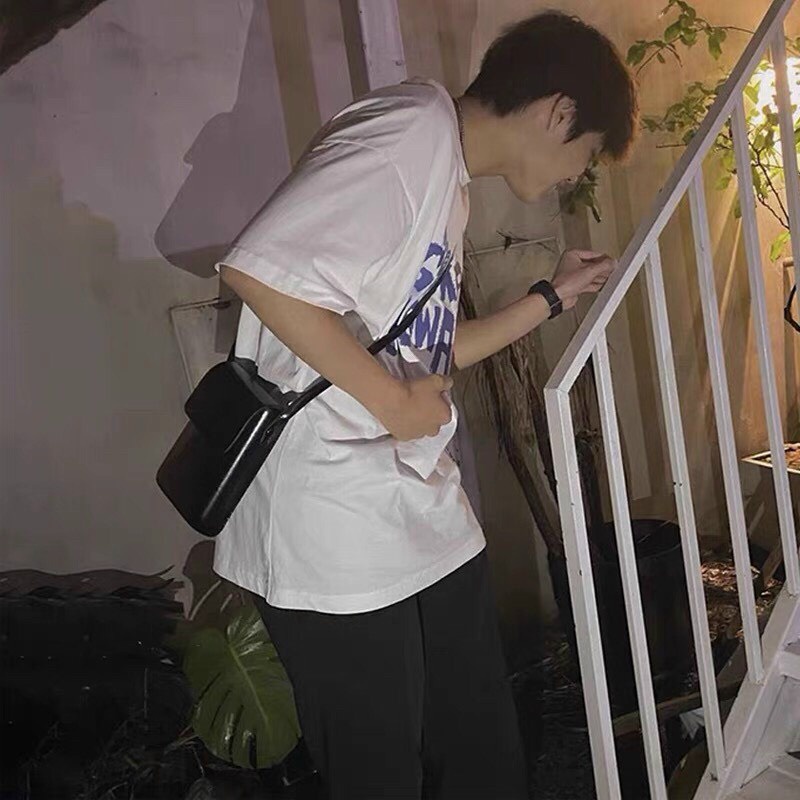 Túi đeo chéo da bóng unisex phom dáng cực dễ thương nam nữ đều dùng được