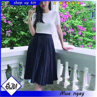 Chân váy dập ly dáng dài , freesize dưới 60kg