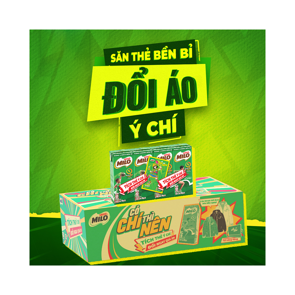 Sữa lúa mạch Nestlé® MILO® - thùng 48 hộp x 180ml