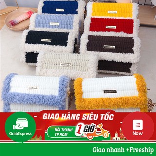Túi xách len dệt tay nhiều phối màu - túi handmade hotrend tiktok 2020