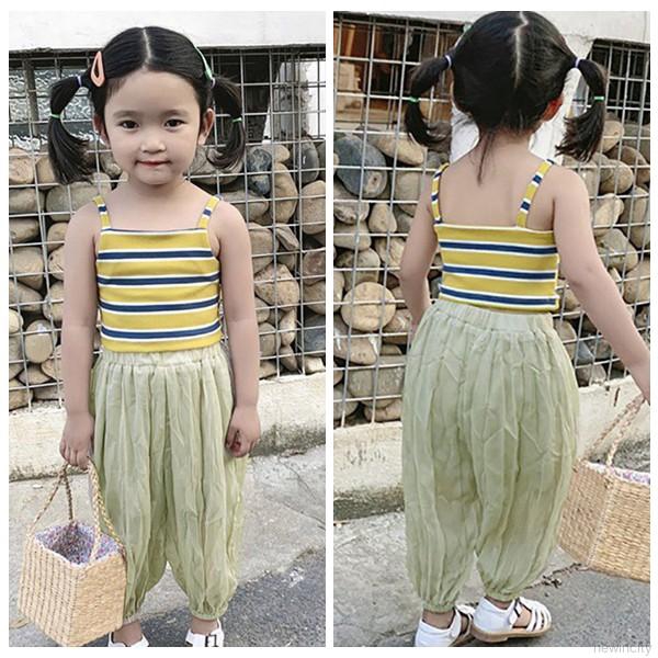 Áo hai dây chất liệu cotton phong cách Hàn Quốc xinh xắn dành cho bé gái