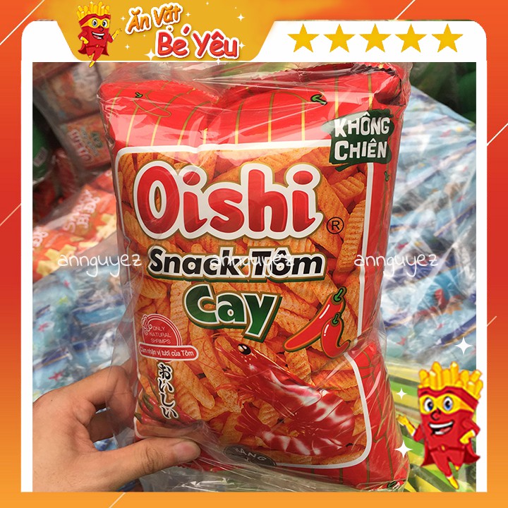 Bim bim snack Oishi tôm cay 75g siêu to khổng lồ