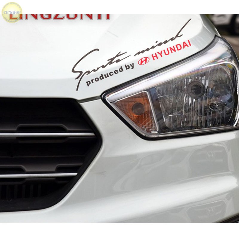 Tem dán Sport Hyundai trang trí cho ô tô (Đen đỏ)