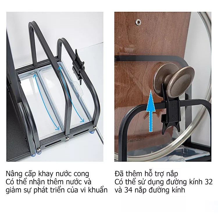 [Sản phẩm độc quyền mới] 2 Tầng Đa chức năng Kệ Bếp kệ đựng gia vị nhà bếp inox 304 kèm giỏ đựng đũa và giá đựng thớt