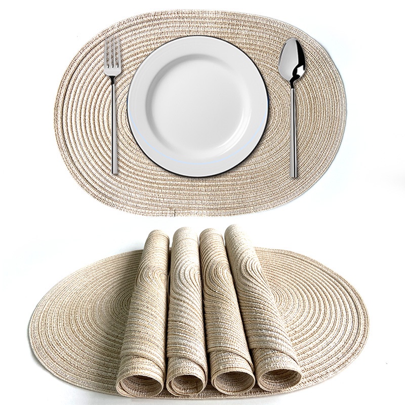 Tấm Lót Nồi Cách Nhiệt Bằng Sợi cotton Hình Oval Phong Cách Nhật Bản