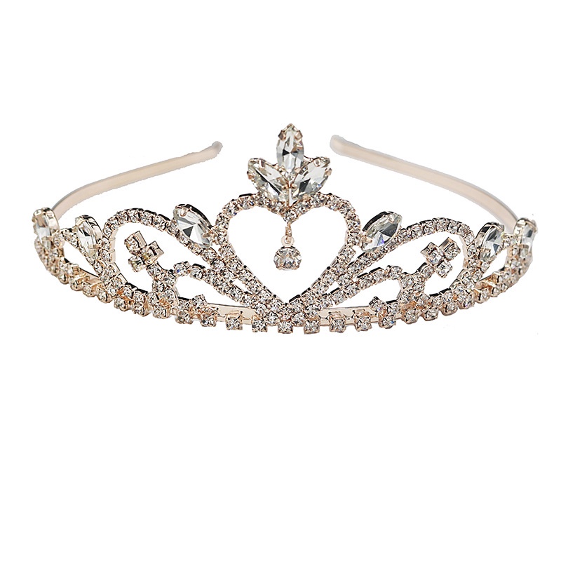 Mới Vương Miện Công Chúa Aisha Đính Đá Mạ Vàng Thời Trang Cho Cô Dâu
