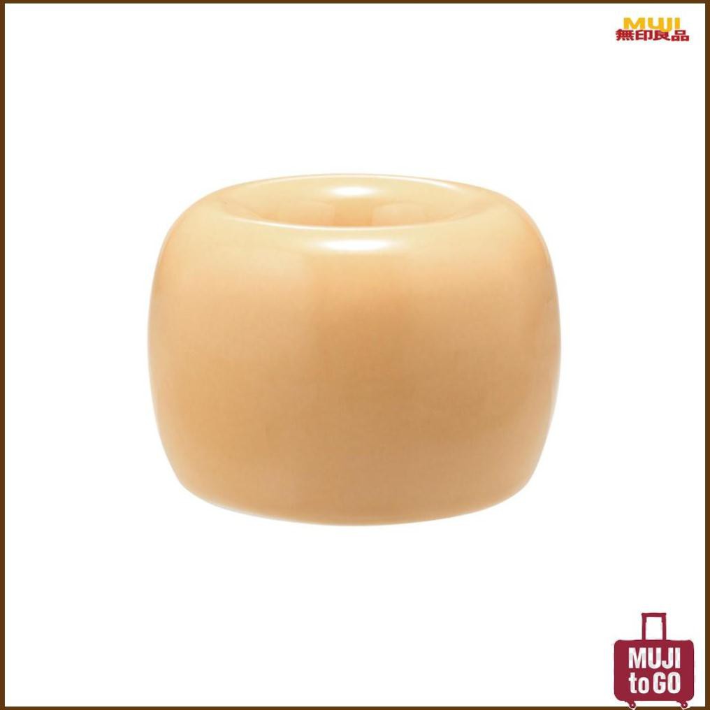 ( muji japan ) GIÁ ĐỠ BÀN CHẢI ĐÁNH RĂNG - BẰNG SỨ MÀU VÀNG, ĐƯỜNG KÍNH 4x3CM