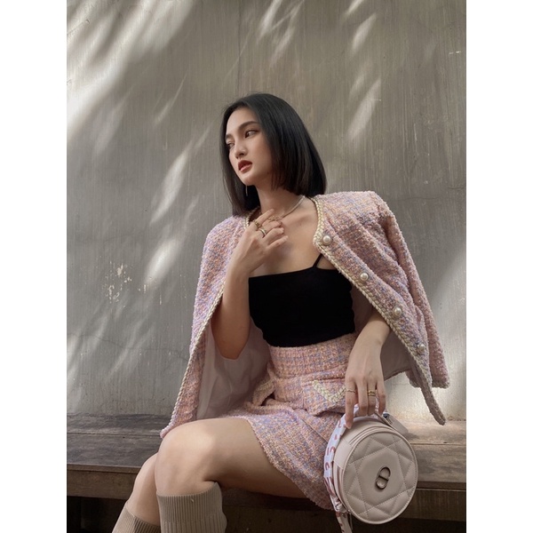 WHITELAZZ | Set áo blazer chân váy - Fiona Tweed Set