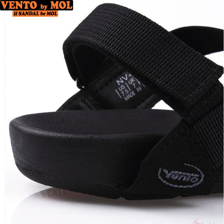 Giày sandal Vento nam VNXK kiểu classic đế cao su quai dù đi học màu đen mã NV4905