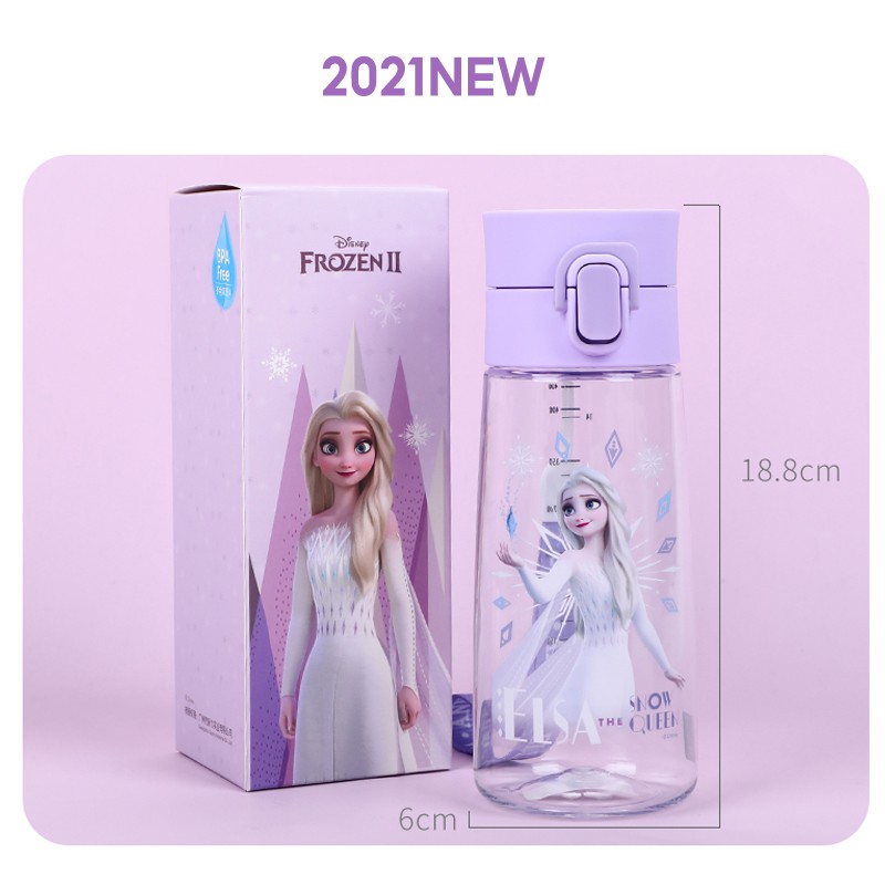 Bình nước chống tràn dung tích 470ml họa tiết hoạt hình dễ thương dành cho bé BÌNH NƯỚC DISNEY Elsa Frozen