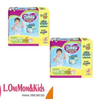BỘ 2 TÃ QUẦN BOBBY SIZE XXXL24 [TẶNG 6 MIẾNG CÙNG SIZE]