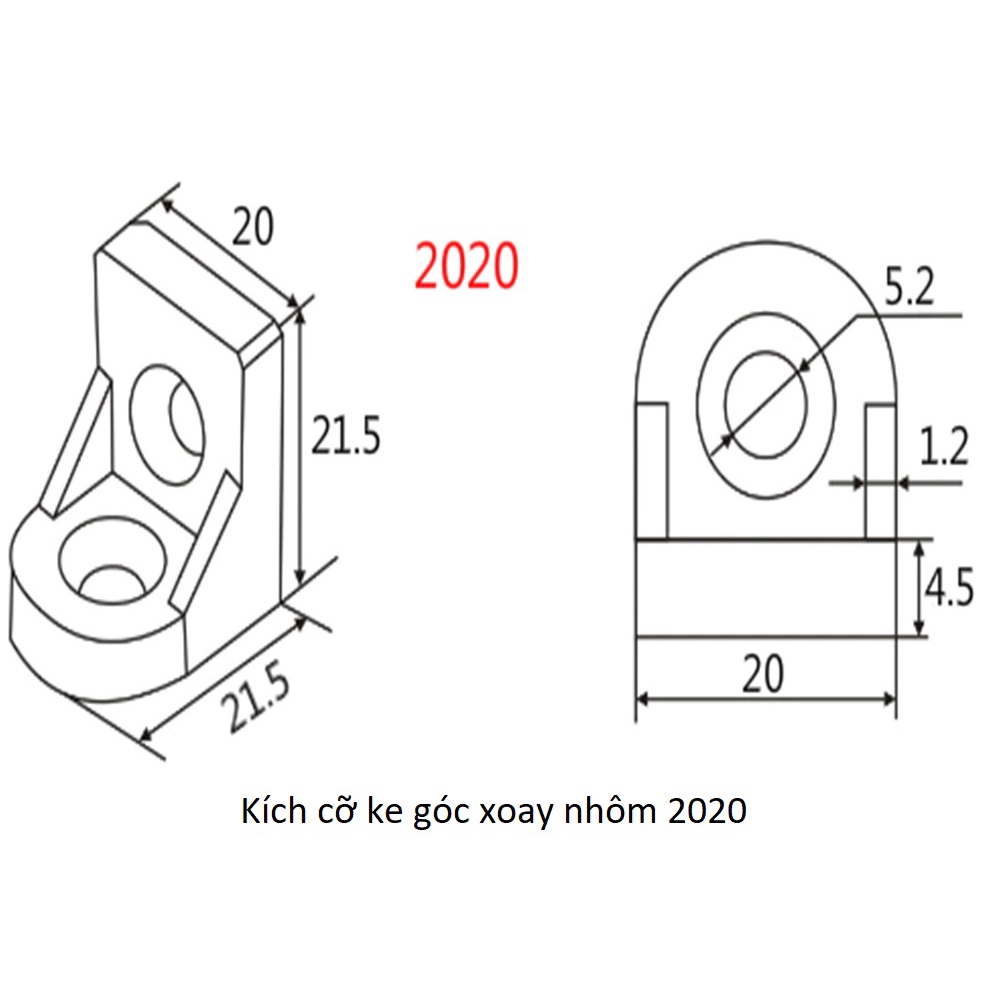 Ke Góc Xoay Cho Nhôm Định Hình 2020, 3030