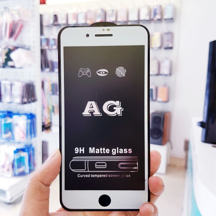 Kính cường lực iphone chống vân tay AG full màn, màu nhám sang trọng cho Iphone /7P/8P/X/Xs/Xs/11/12/13ProMax - Mario