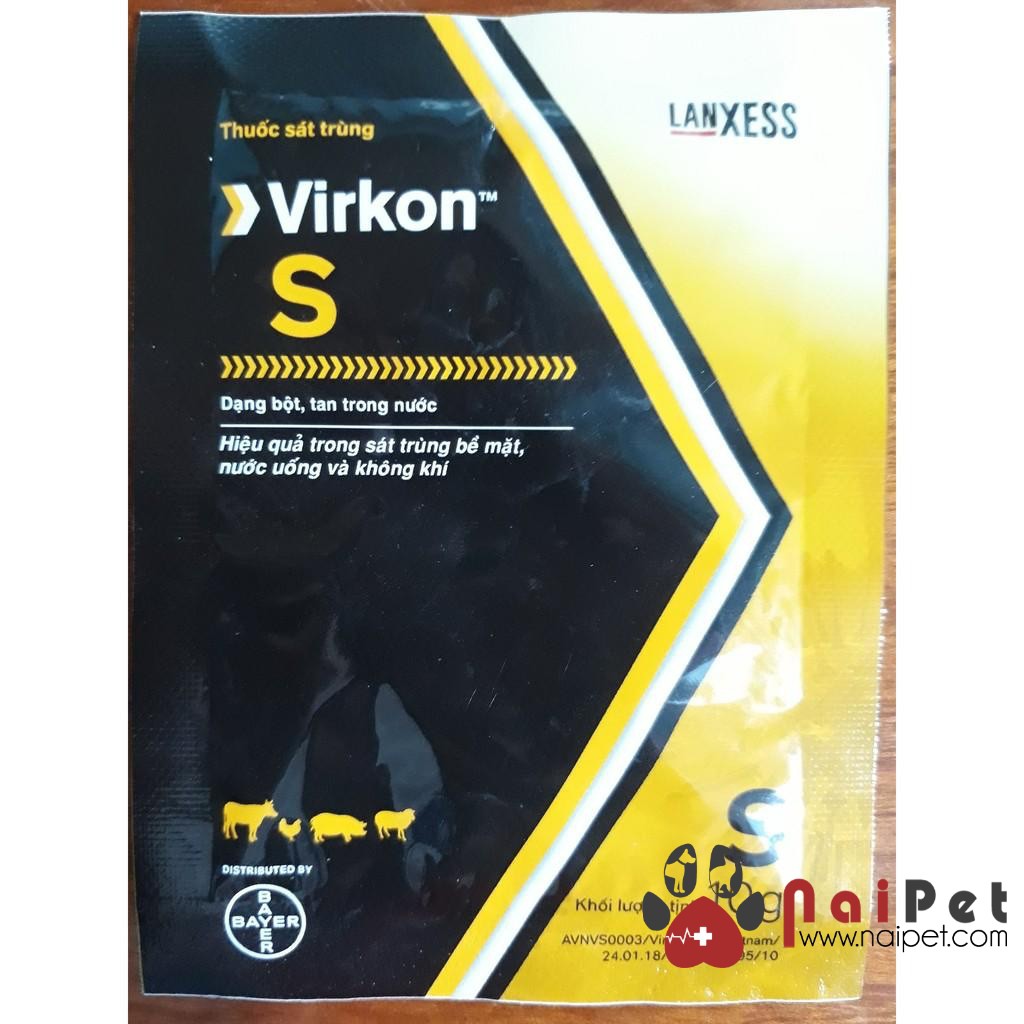 Gói Bột Pha Sát Trùng Chuồng Trại Nhà Xưởng Không Khí Virkon S Bayer 100g