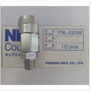 ĐẦU NỐI NHANH TỰ ĐỘNG 1/4INCH-REN NGOÀI YOSHIDA-NKC YNL-22SM MADE IN JAPAN - YNL-22SM