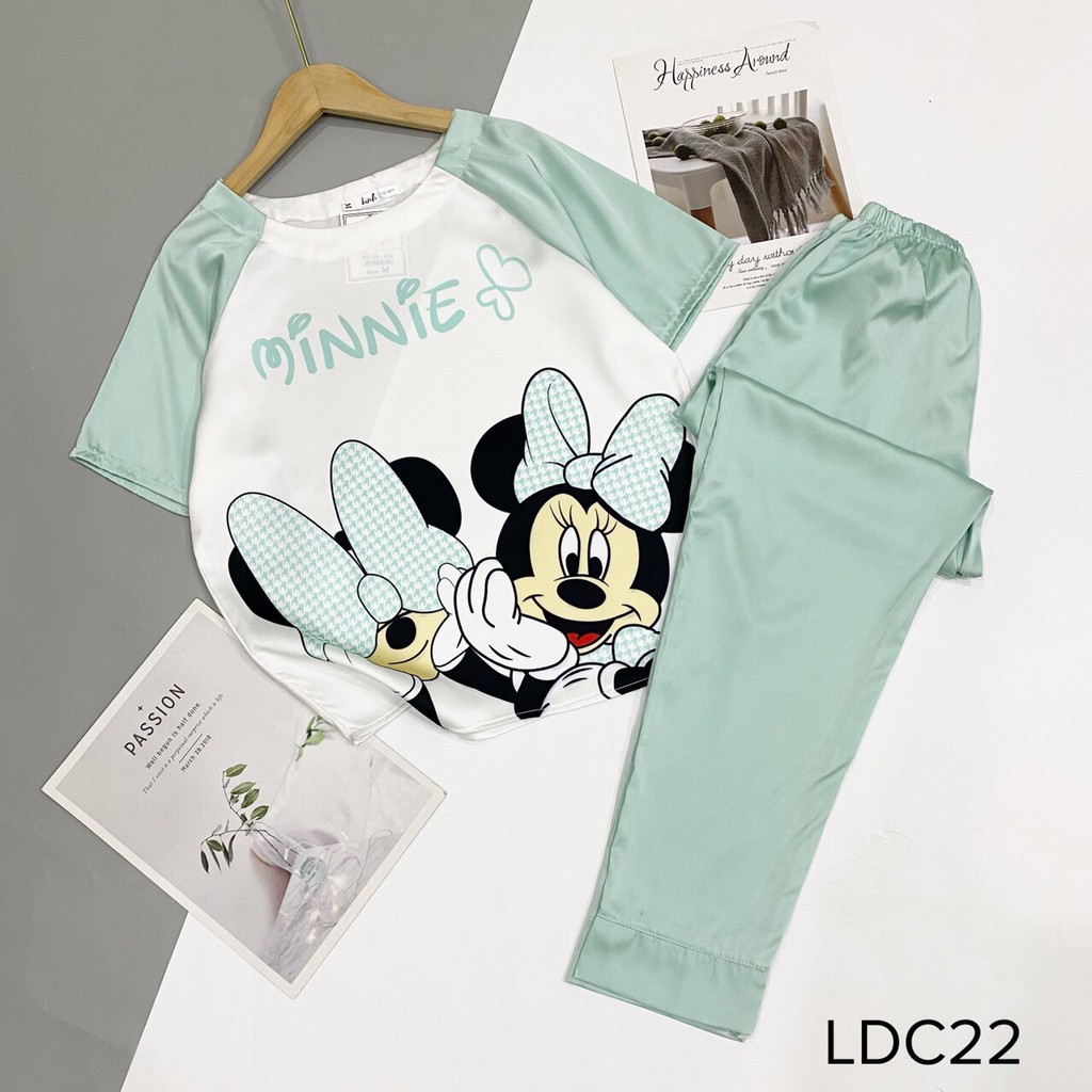 [Hàng Cao Cấp Xuất Hàn] Bộ Pijama Lụa Latin Cao Cấp - Bộ Mặc Nhà Tay Ngắn Quần Dài Mềm Mại Thoải Mái