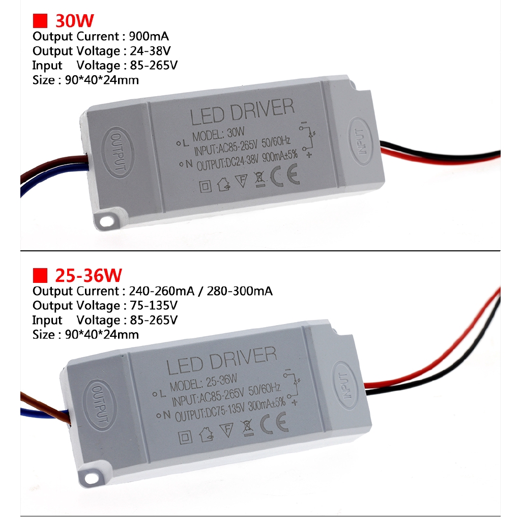 Bộ Chuyển Đổi Nguồn Điện 300mA 1W-36W 85-265V Cho Đèn Led Dây