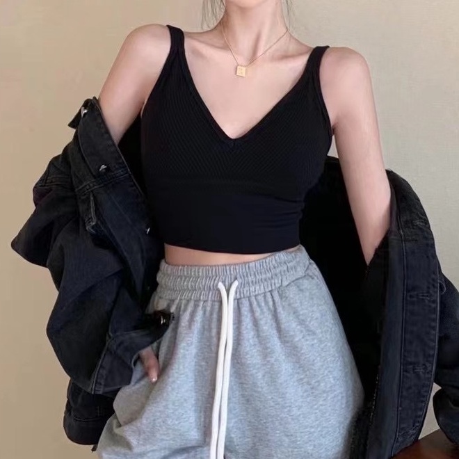 Áo bra nữ, áo lót nữ dáng croptop ba lỗ có mút ngực, chất vải co giãn mặc đi chơi, tập gym, tập yoga hot 2022