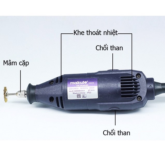Bộ khoan mài mini 350W Makute DG002 - Máy mài khuôn - Máy mài makute bảo hành 6 tháng