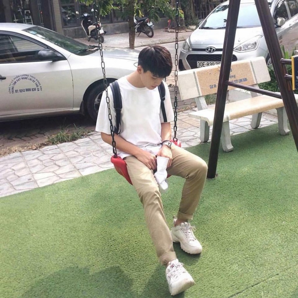 áo thun tay lỡ màu trắng FOME RỘNG có chọn size, chất thun xịn 0ffk5