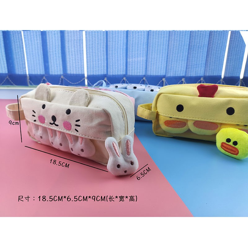 Túi đựng bút đa năng sức chứa lớn hình thú hoạt hình xinh xắn cho nữ