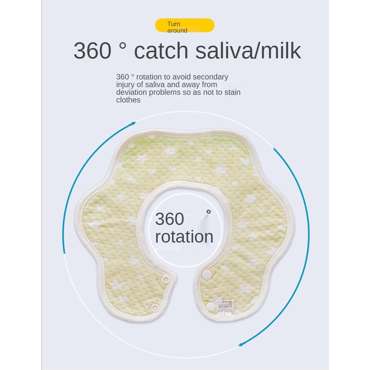 Yếm ăn Cotton hai lớp mềm mại chống thấm nước dành cho bé sơ sinh