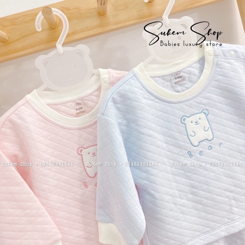 NOUS - Bộ dài tay Nous trần bông cho bé trai/bé gái