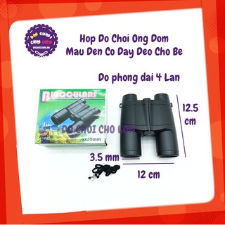 Hộp đồ chơi ống nhòm màu đen bằng nhựa có dây đeo 4x35 mm JYW-1810 - KhaDiTOYS - Đồ chơi nhìn xa
