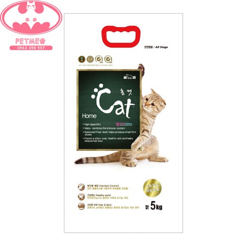 Thức ăn Home Cat Hàn Quốc cho mèo trên 2 tháng 1Kg dạng túi tiết kiệm - PETMEO
