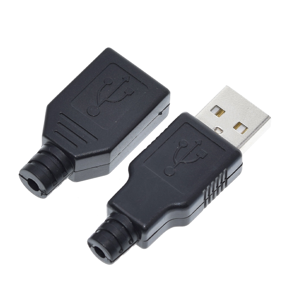 Set đầu cắm USB 4pin vỏ nhựa màu đen | BigBuy360 - bigbuy360.vn