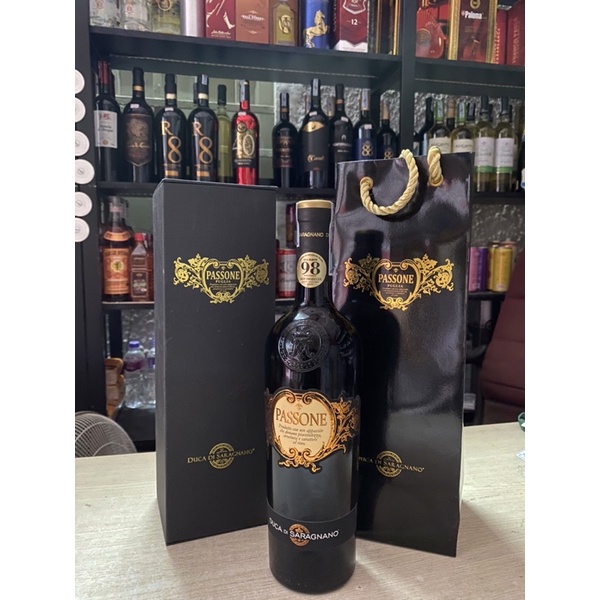 Vang đỏ Ý PASSONE Puglia 15 750ml-Tặng Hộp Giấy và Túi xách Giấy